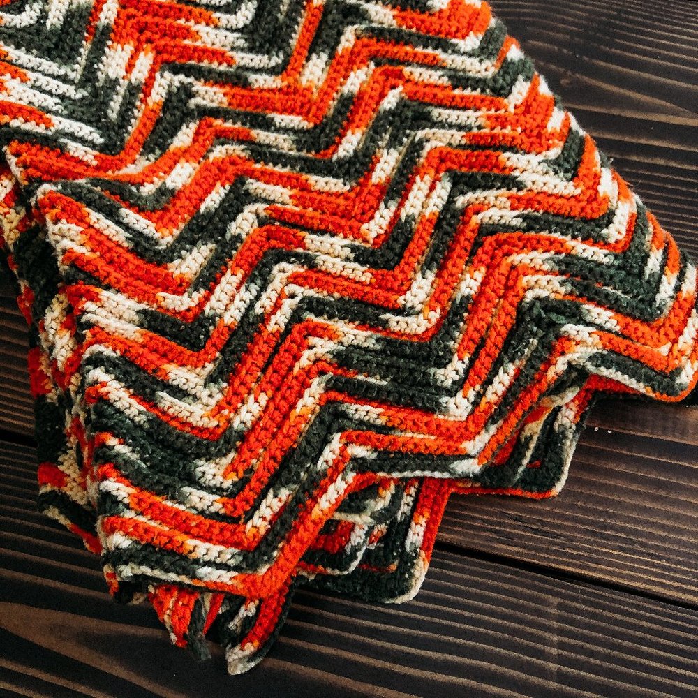 HANDMADE FULL CROCHET BLANKET BOHO SEDONA COLORS